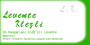 levente klezli business card